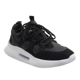 Black fashionable R-375 sports shoes grey 1