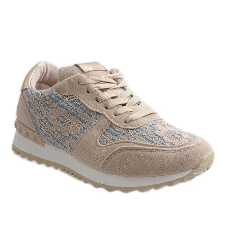 Beige sneakers with G-100 lace 1
