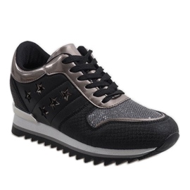 Black wedge sneakers G-127 1