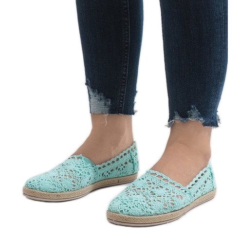 Green sneakers with lace JX57P 1