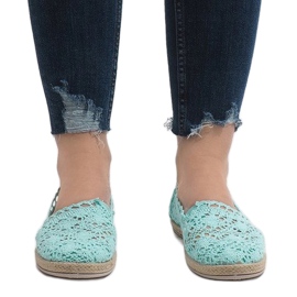 Green sneakers with lace JX57P 2