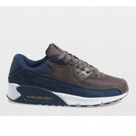 Men's navy blue sports shoes 8104 brown 2