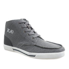 Gray elegant high shoes F10455 grey 1