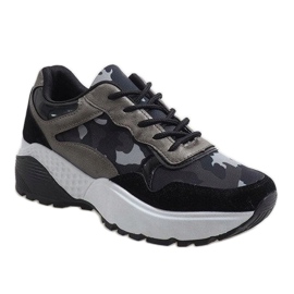 Black fashionable camo sports shoes LT013 1