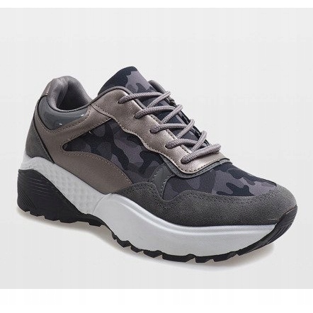 Gray fashionable sports shoes, camo LT013 grey 1