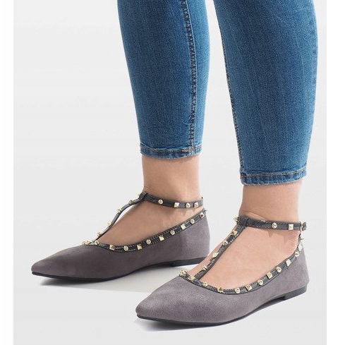 Gray ballerinas 127-13 grey 1
