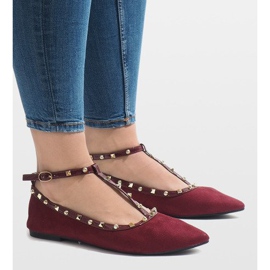 Burgundy ballerinas 127-13 red 2