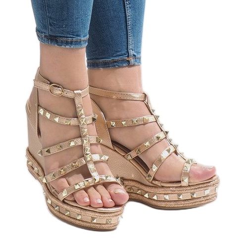 Copper wedge sandals VS-368 golden 2