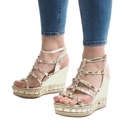 Golden wedge sandals VS-368 1