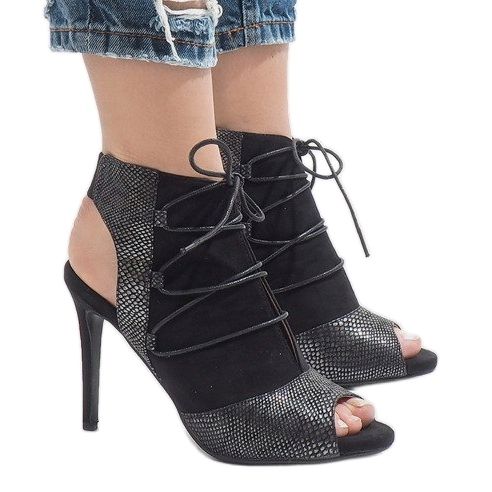 Black open boots on a HF168-3 heel 1