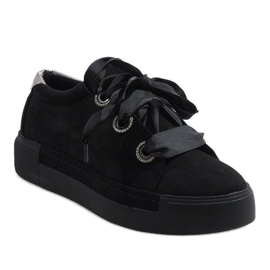 Black 1507 lace-up sneakers 1