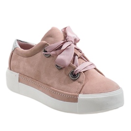 1507 pink lace-up sneakers 1