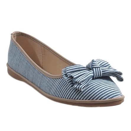 Blue ballerinas with a bow SK40 1