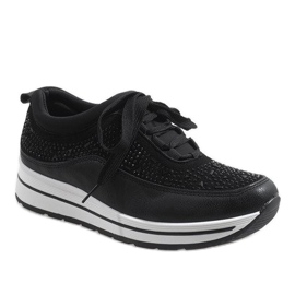 Black sports sneakers on the F-2831 platform 1