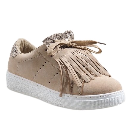 Beige sneakers with a snake pattern 451-Y 1