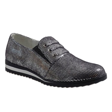 Gray lace-up shoes TL-33 grey 1