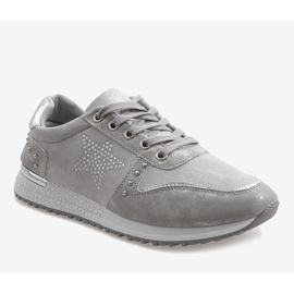 Gray sports sneakers with a star XSM101-19 grey 1