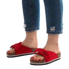 Red slippers with a bow N-33 1