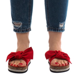 Red slippers with a bow N-33 2
