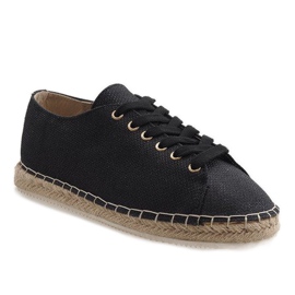 Black lace-up espadrilles 831-1 1