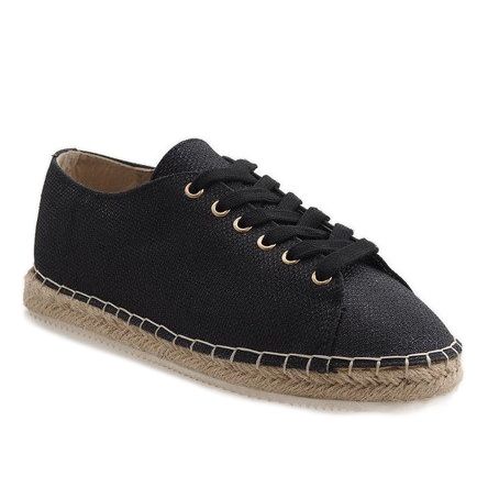 Black lace-up espadrilles 831-1 1