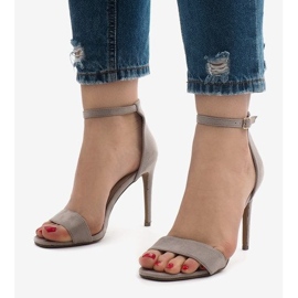 Gray sandals on a stiletto heel SY-31P grey 1