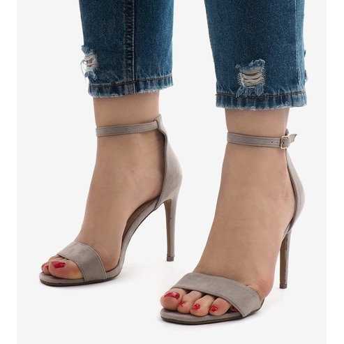 Gray sandals on a stiletto heel SY-31P grey 1