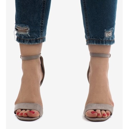 Gray sandals on a stiletto heel SY-31P grey 2