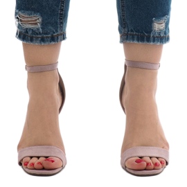 Purple suede high heel sandals SY-31P 2