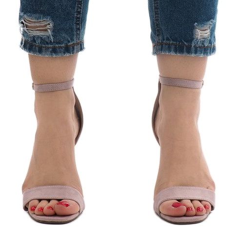 Purple suede high heel sandals SY-31P 2