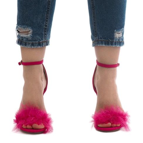 Pink NF-19P suede high heel sandals 1