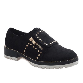 Black slip-on shoes with U-6249 studs 1