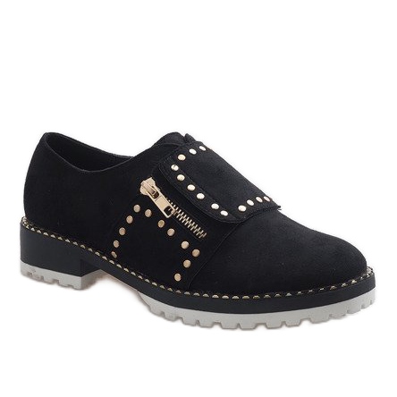 Black slip-on shoes with U-6249 studs 1