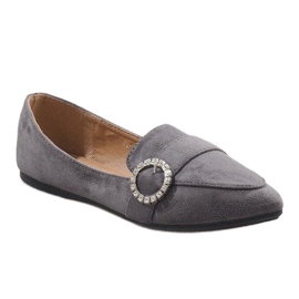 Gray loafers of ballerinas DY-01 grey 1