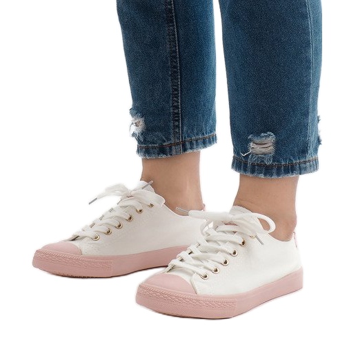 White sneakers YZ110-9 pink 1