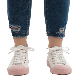 White sneakers YZ110-9 pink 2