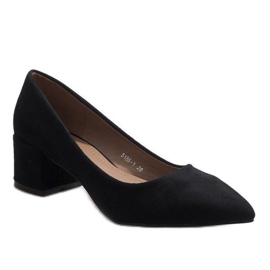 Black suede pumps on the 5186-1 pillar 1