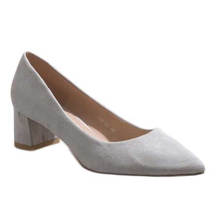 Gray suede pumps on the 396-1A pillar grey 1