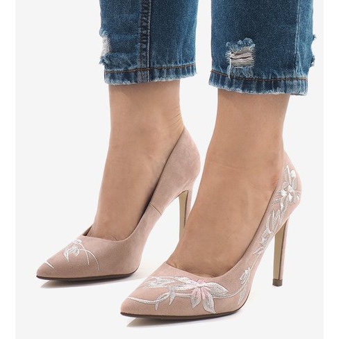 Pink suede high heels 16032-18 1