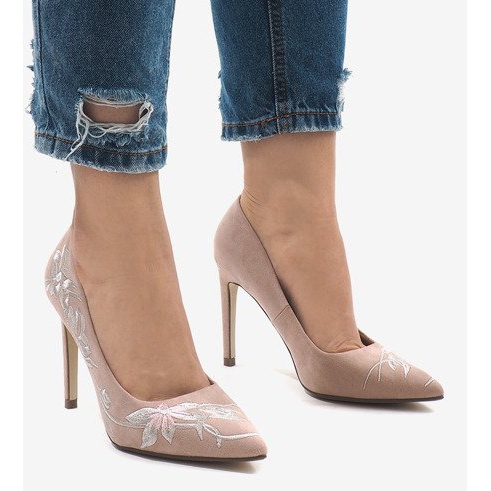 Pink suede high heels 16032-18 2 Pink suede high heels 16032-18 2