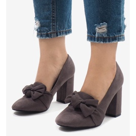 Gray suede pumps on the N510 pillar grey 1