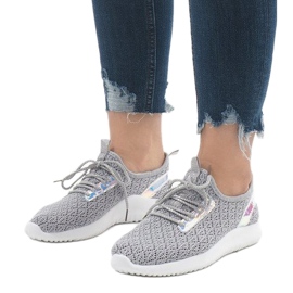 Gray mesh sports shoes G8347-1 grey 1