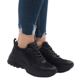 BY-080 black sports shoes 1