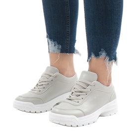 Gray sports shoes 6255 grey 1