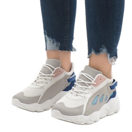 Multicolored trendy sports shoes 9115 Blue white pink grey 1