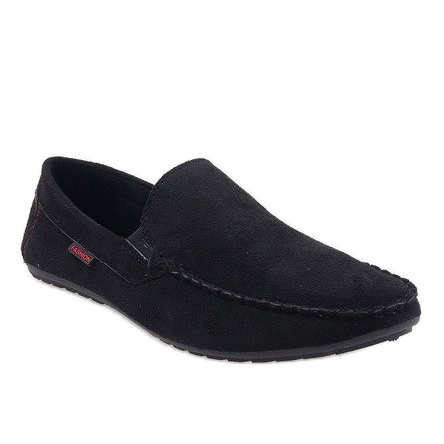 Black elegant low shoes AB96K-1 loafers 1