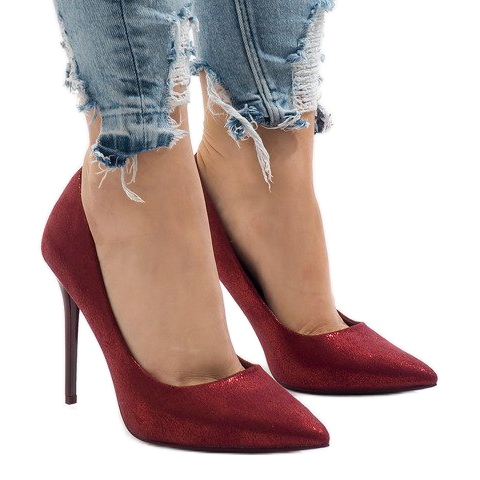 Maroon classic high heels AT-0596-L red 1