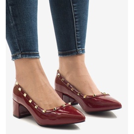 Burgundy lacquered pumps on the X-70 pillar multicolored 1