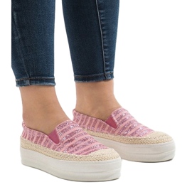Pink espadrilles sneakers on the GH001 platform 1
