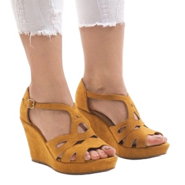 Yellow wedge sandals LM-002 1